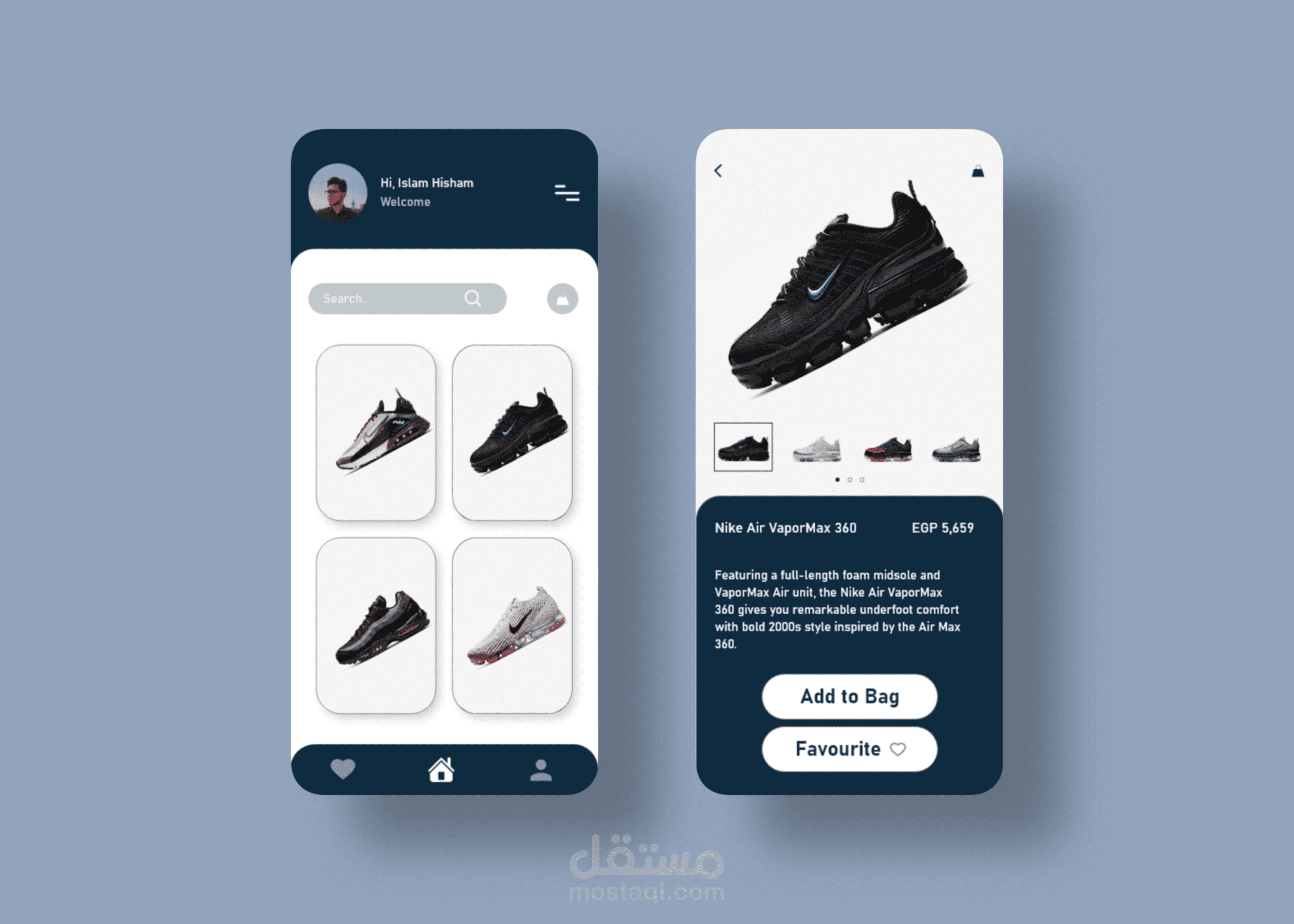 UI design for shoe online store