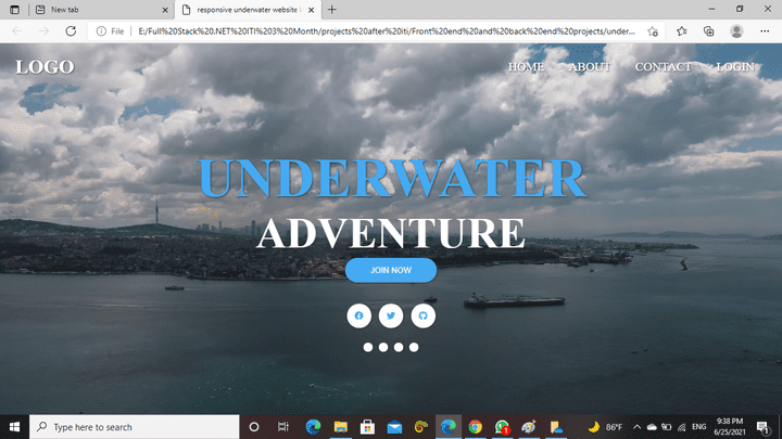 responsive underwater website landing page design