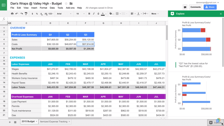 تقديم بدائل احترافية لـ Google Sheets وتخصيص حلول جداول البيانات ولوحة عرض وتحكم