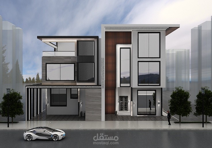 Modern duplex exterior