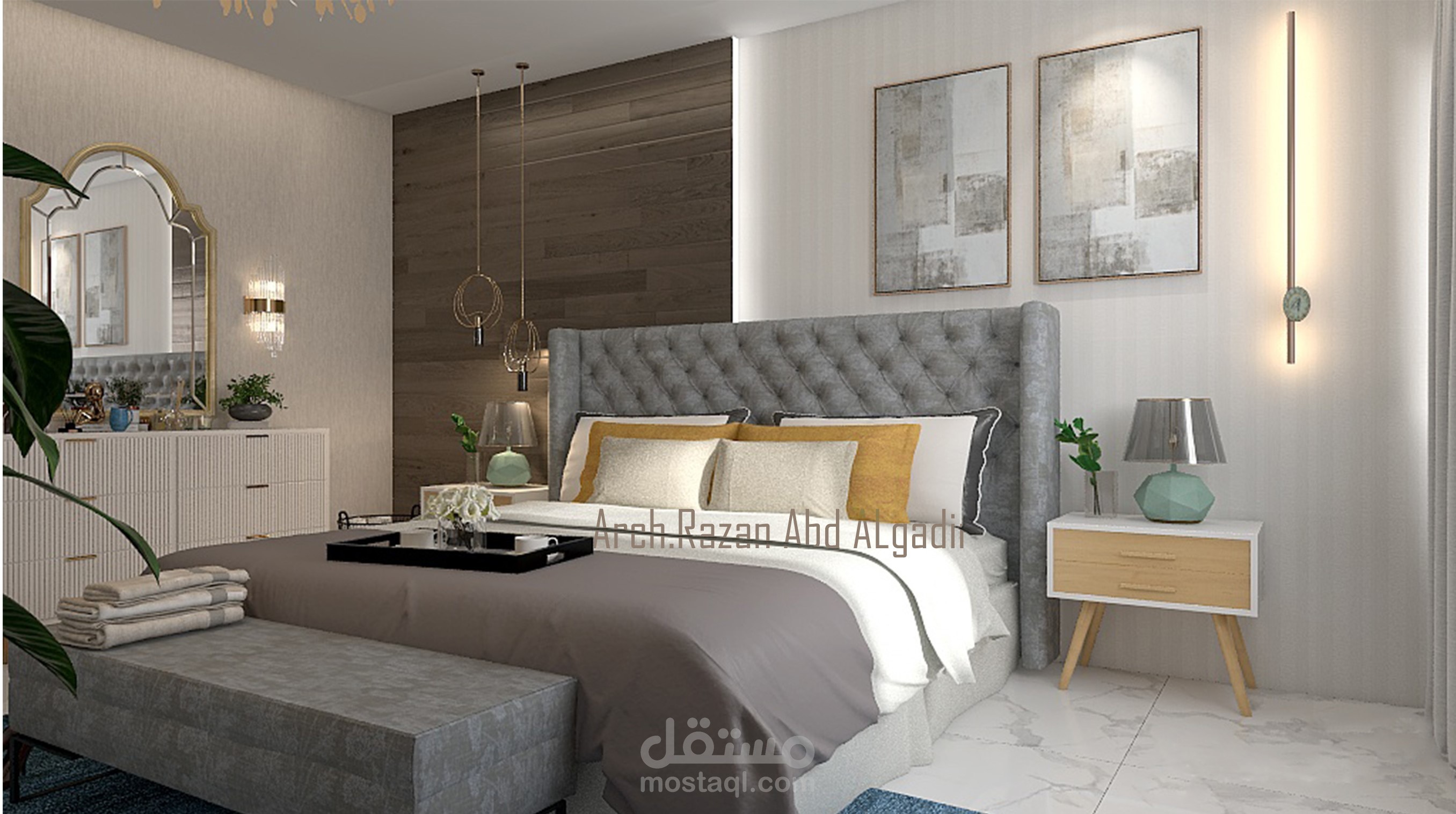 تصميم غرفة نيو كلاسيك-Neo classic bedroom design