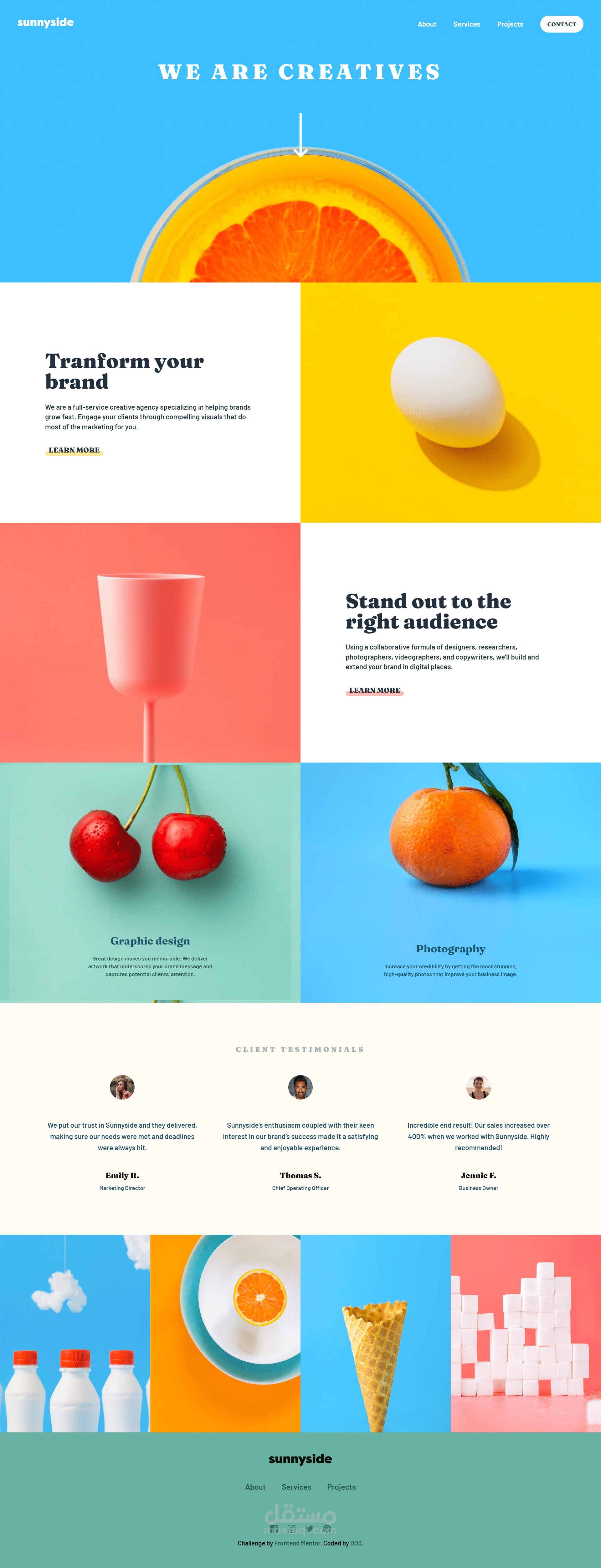 modern website