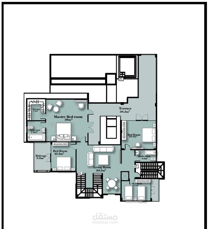 مخطط معماري لفيلا سكنيه