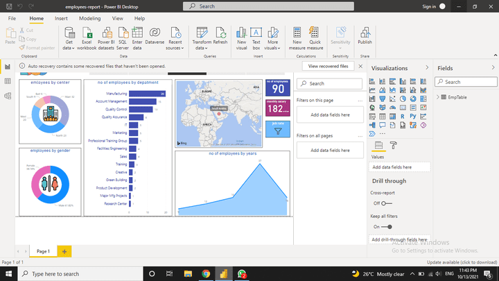 dashboard باستخدام power bi