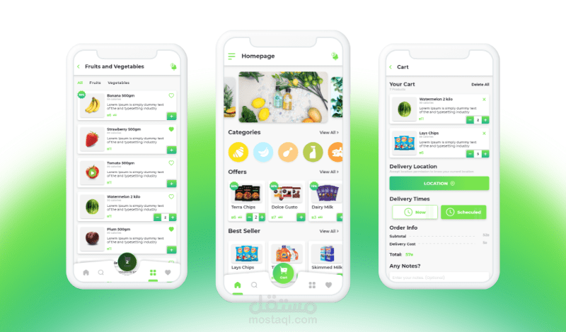 UI/UX for Shopinow Grocery App متجر الكتروني