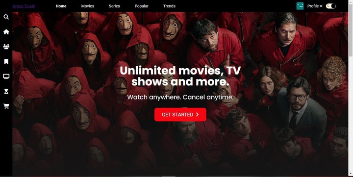 A landing page similar to Netflix with an attractive design and user-friendly interface.