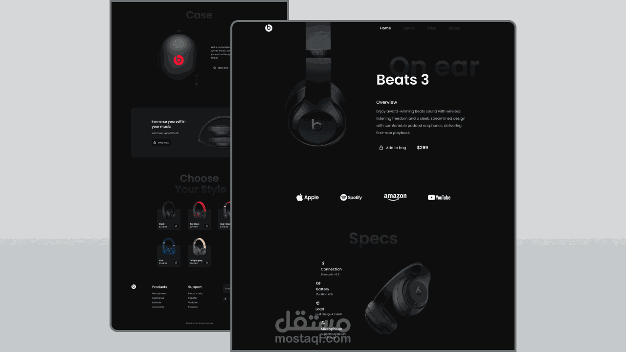 Responsive Landing Page Headphones | مستقل