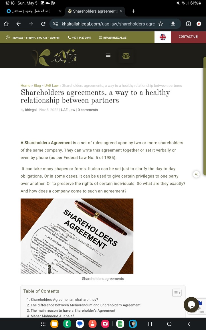 Shareholders agreements, a way to a healthy relationship between partners