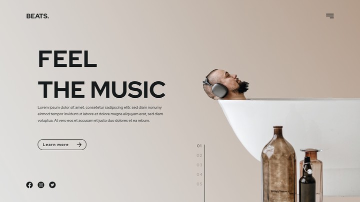 Beats Landing Page Design Concept