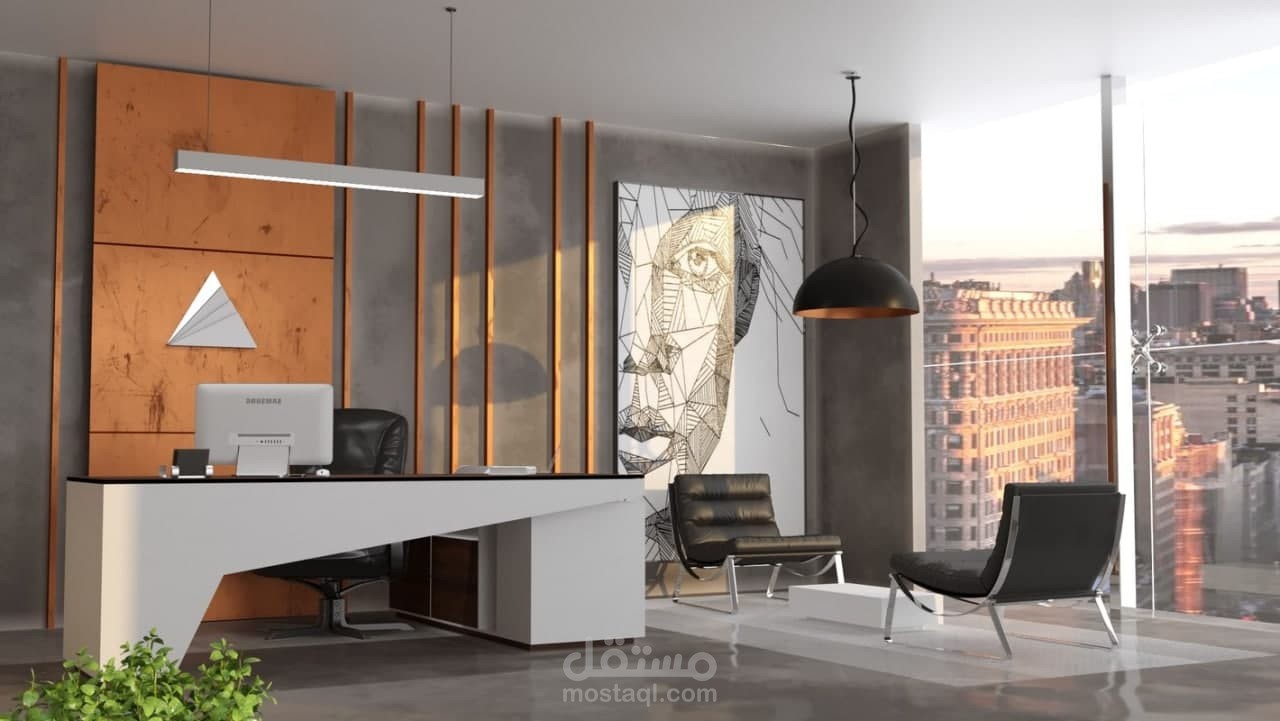 interior design office 3d max photoshop