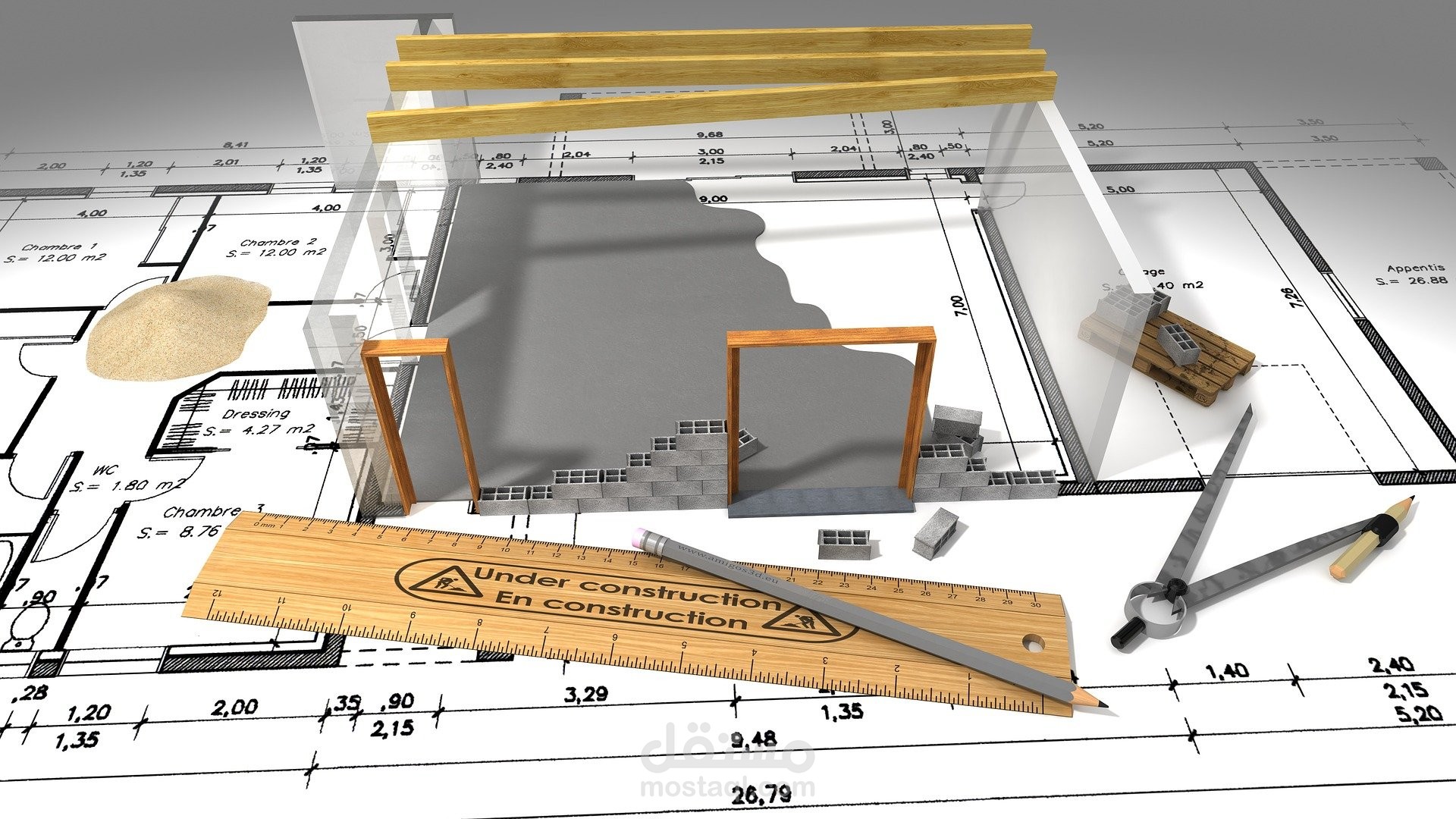 رسم المخططات التنفيذية على ال AutoCad