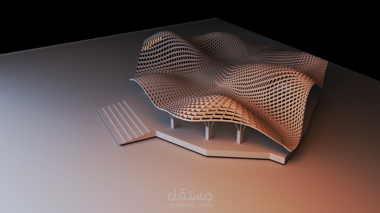 تصميم 3d علي ماكس لماكيت توضيحي للنظام انشاء المبني