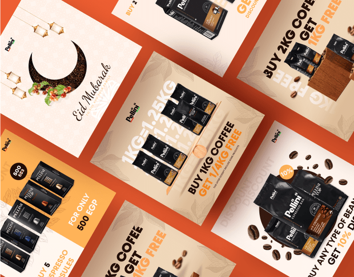 تصميم اعلانات سوشيال ميديا لمتجر قهوة