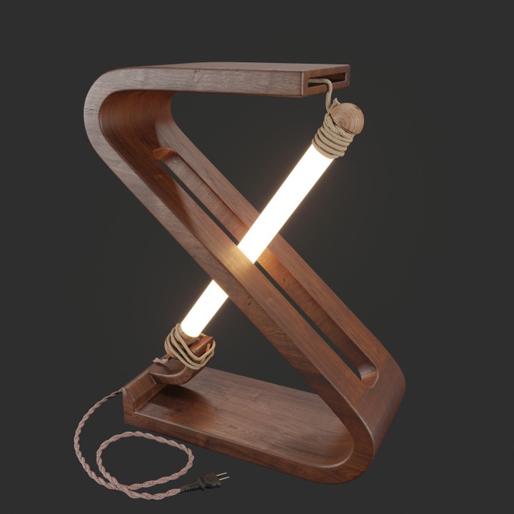 Table lamp_TM0076 wood