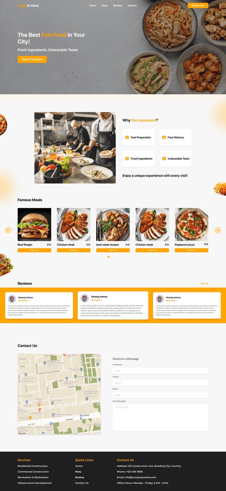 Fast Food Website