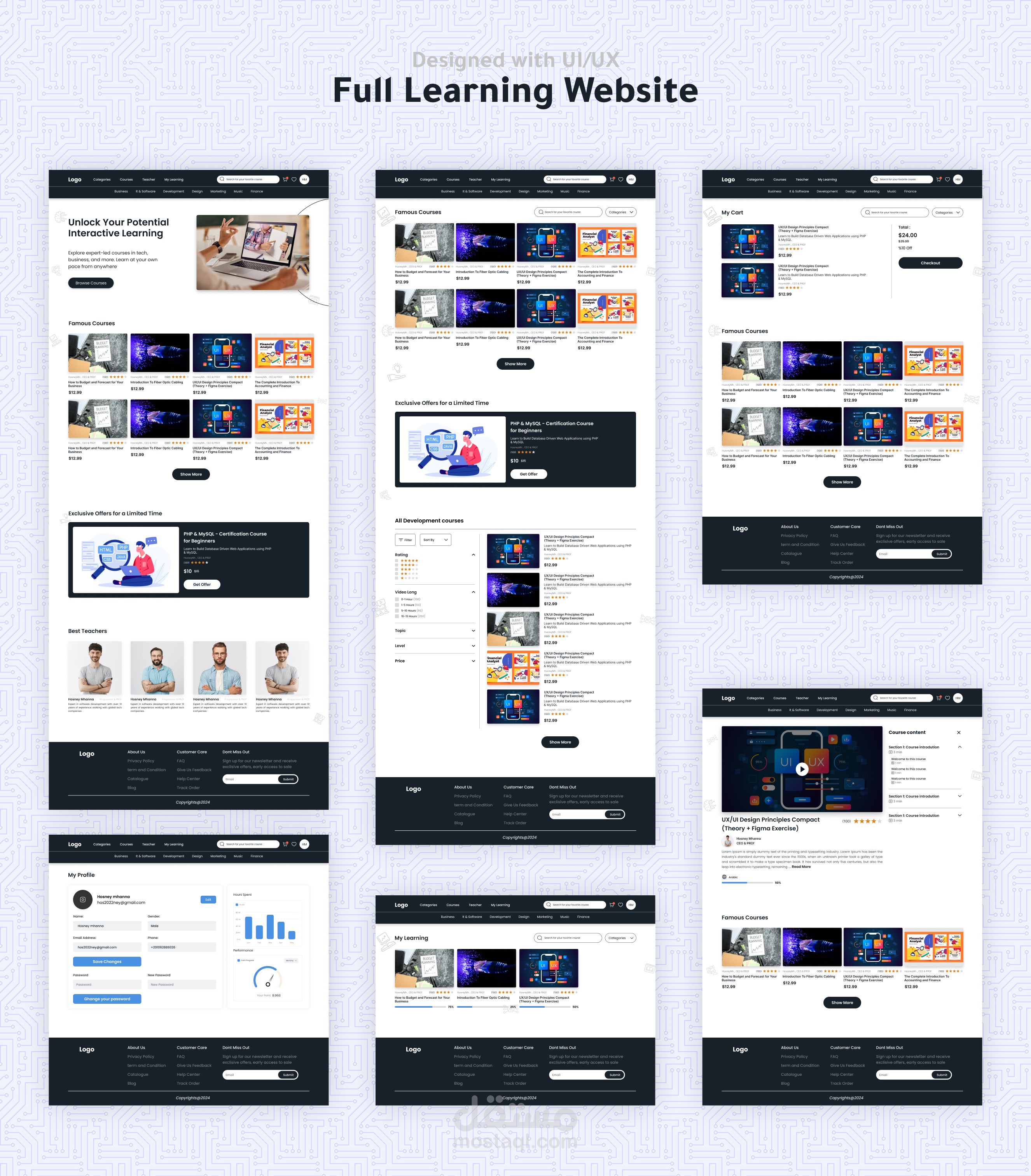 The Full Learning Website design