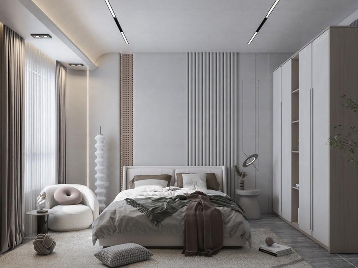 تصميم غرفة نوم لشاب مع ركن غيمينغ ( موديرن بألوان هادئة )