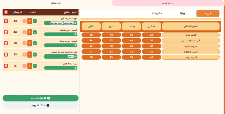 سيستم للمطاعم والكافيهات