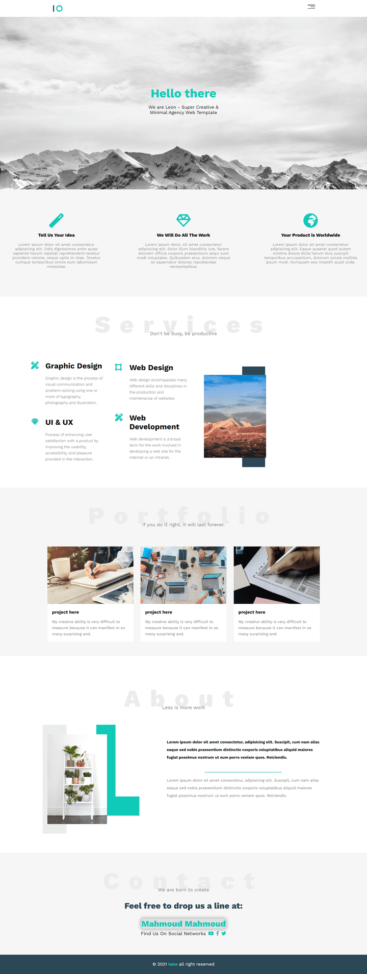 landing page