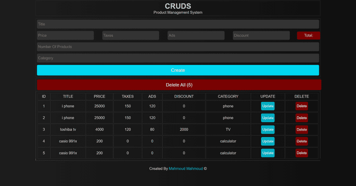 CRUDS - Product Management System