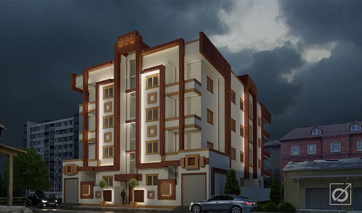 Exterior design of a residential complex in Syria Al-Shiha