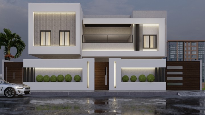 Modern villa facade design