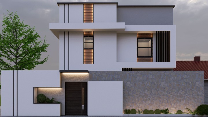 Modern villa facade design