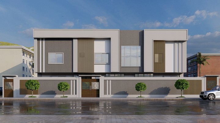 Design and rendering  facade of a villa in Saudi Arabia