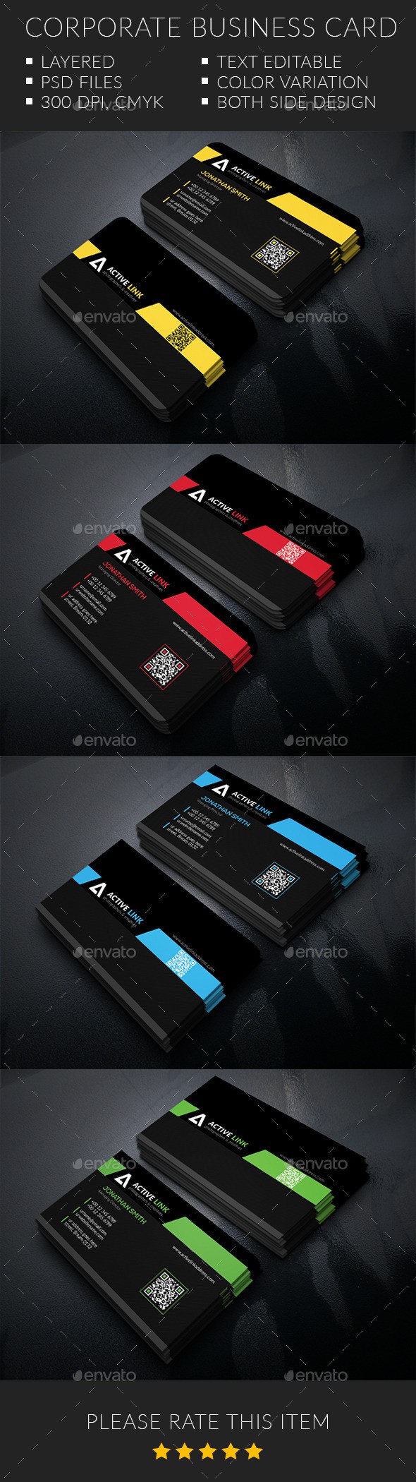 Active Link Modern Business Cards