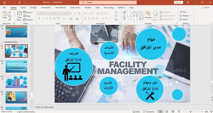 تصميم باوربوينت Prezi  علي مجال ادارة المرافق