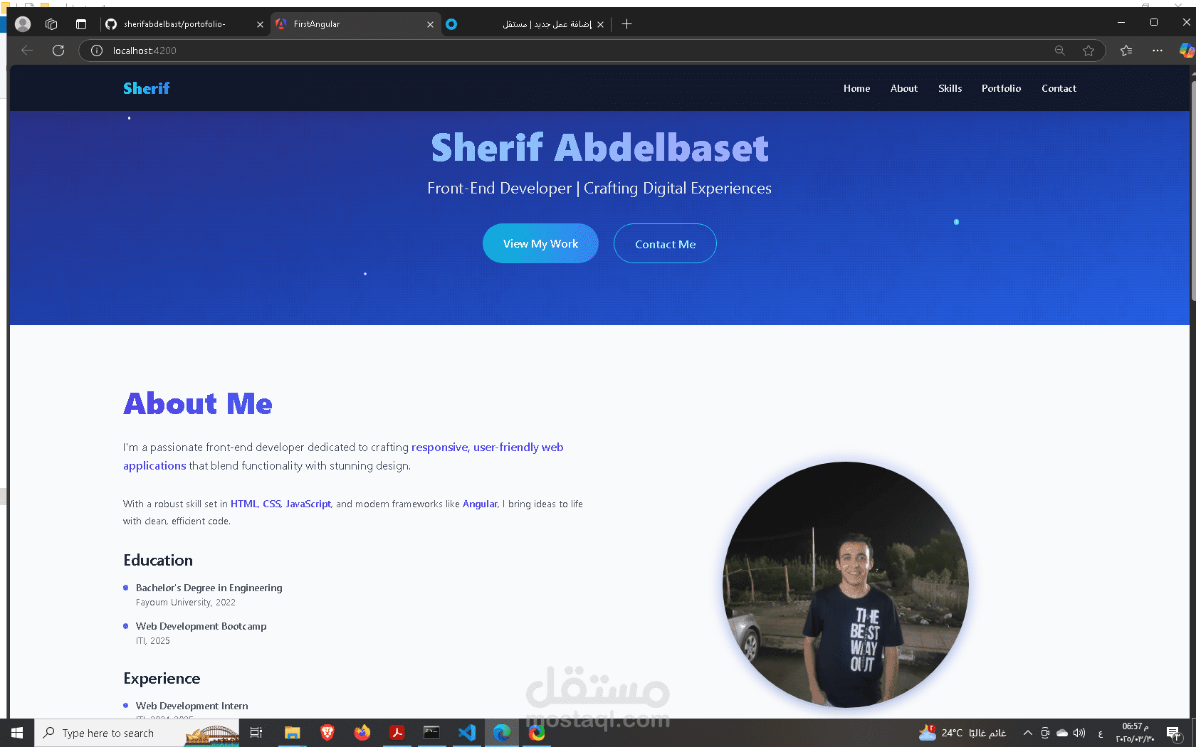 تصميم وتطوير مواقع شخصية (Portfolio) حديثة وتفاعلية