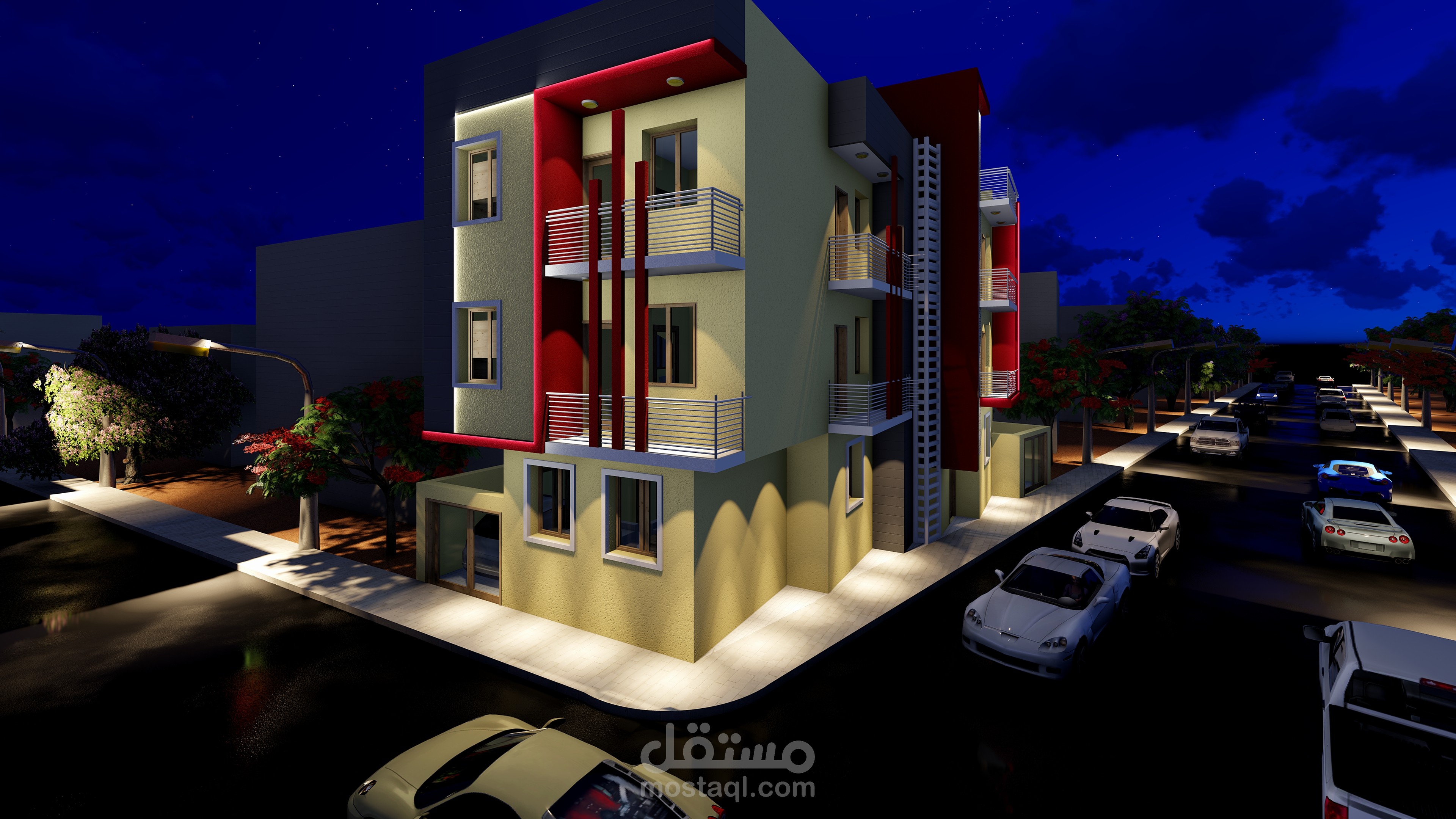 تصميم عمارة عبارة عن شقق سكنية