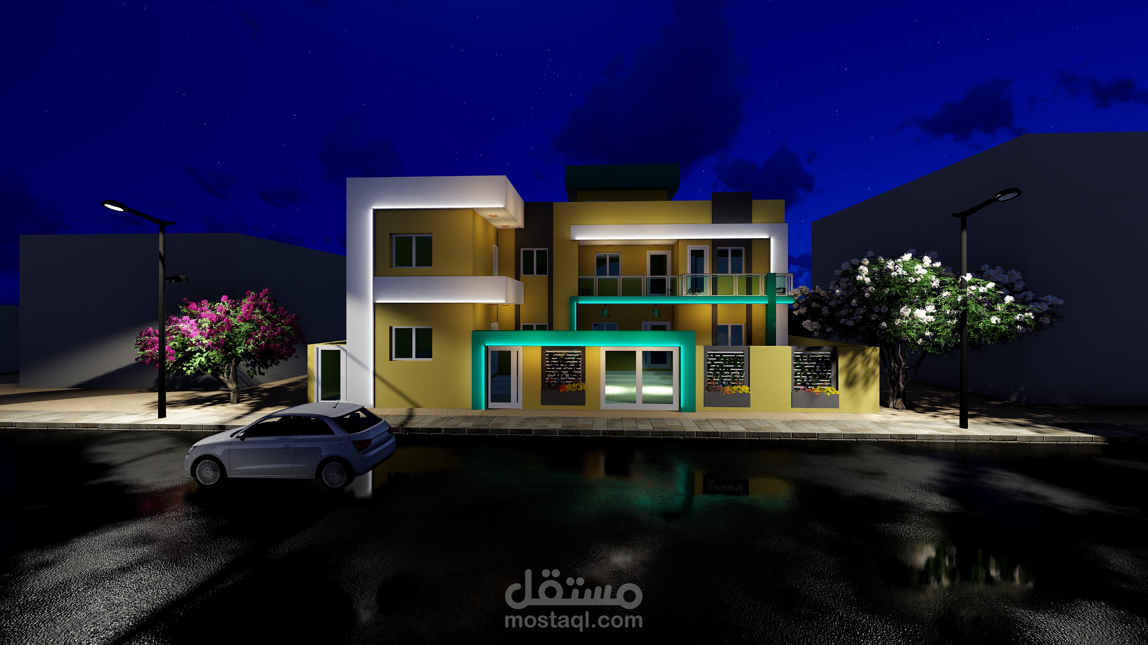 تصميم فيلا سكنية بسيطة وانيقة في مساحة صغيرة