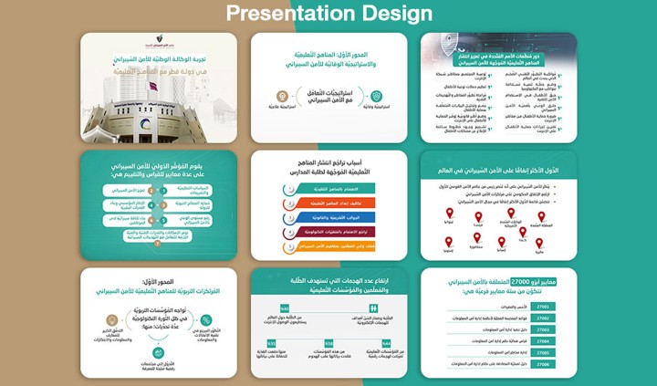 تصميم برزنتيشن | اطلاق مناهج الامن السيبرانى فى دولة قطر