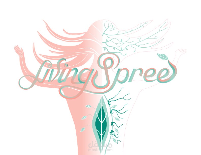 لوحة فنية الكترونية تحوي على عبارة Living spree