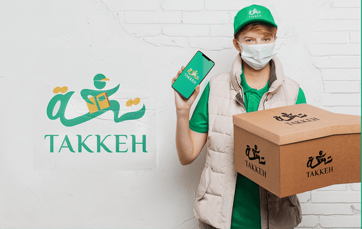 تصميم شعار لتطبيق تكة ديلفري TAKKEH