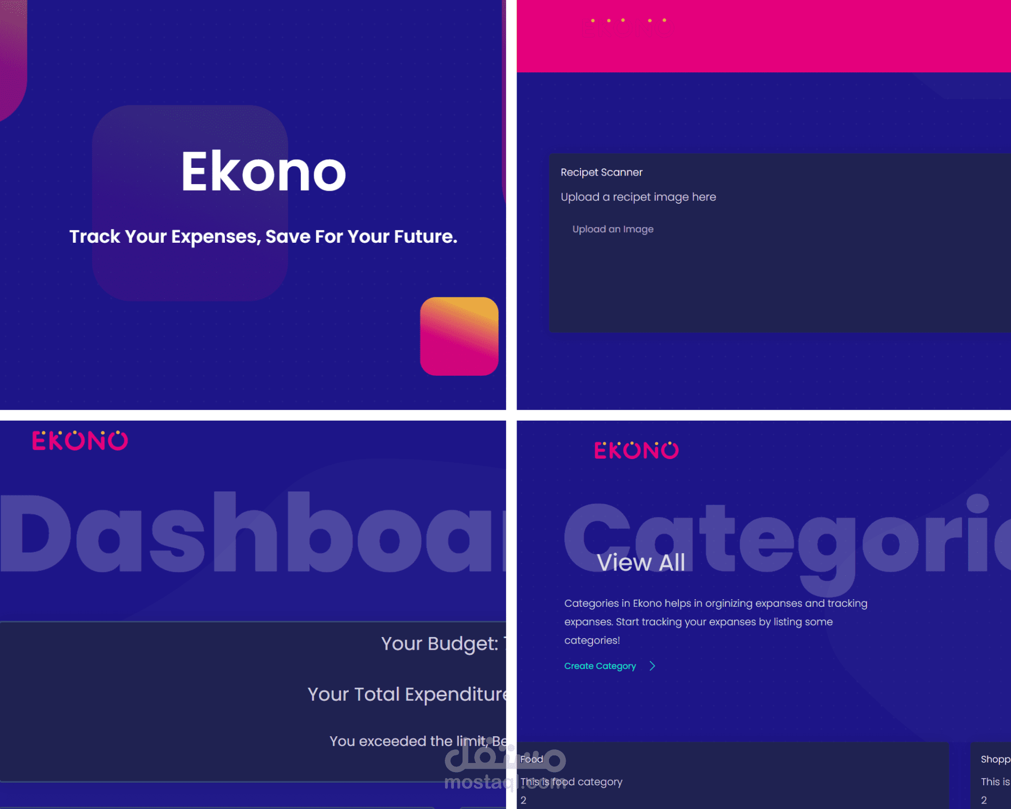 Ekono is an expenses tracker web app.