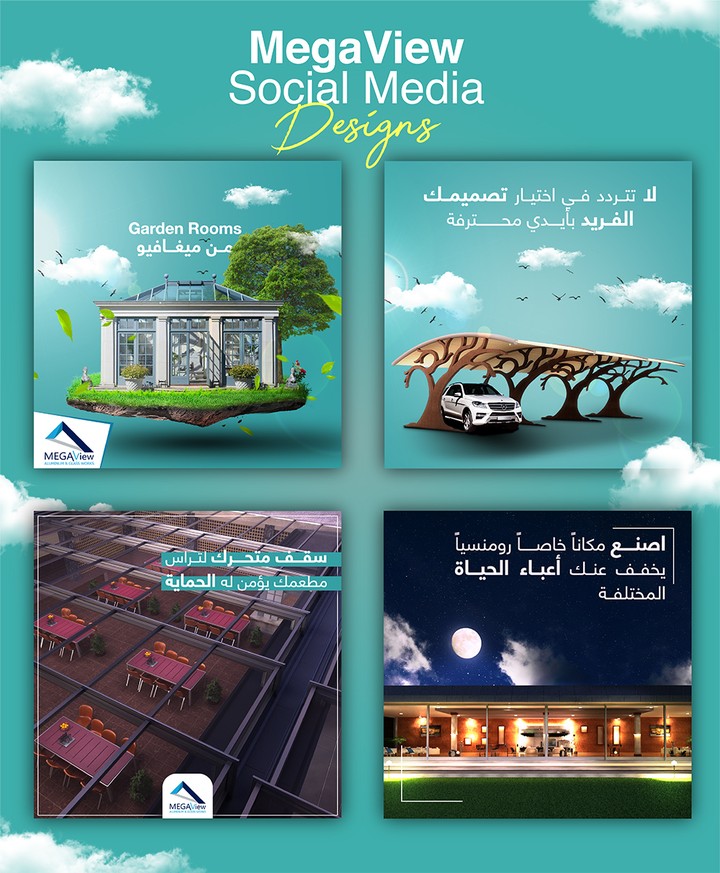 Social Media designs for Megaview Company