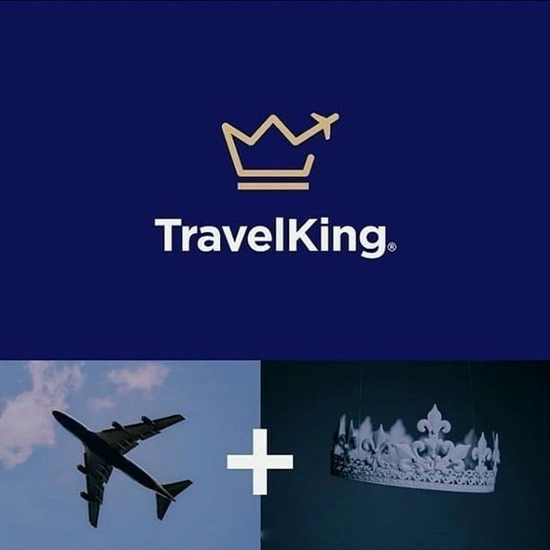 تصميم لوقو دمج (Travel King)