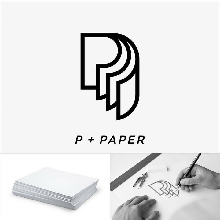 تصميم لوقو دمج (P + Paper)