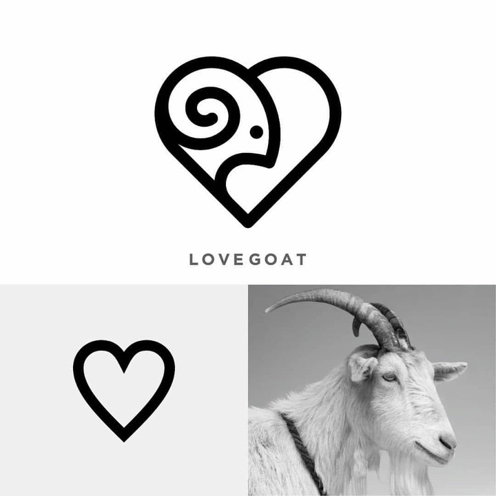 تصميم لوقو دمج (Love + Goat)