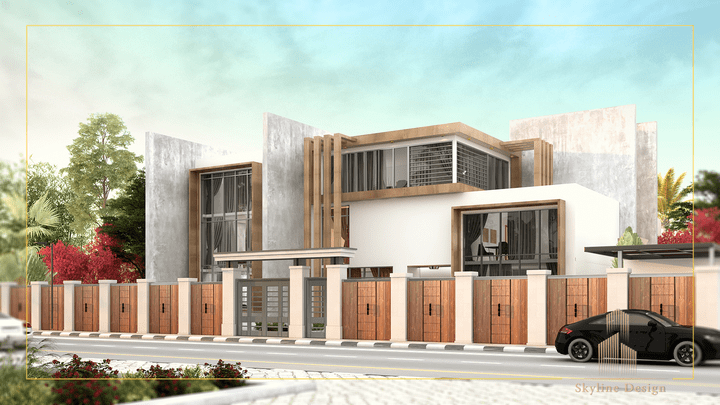 تصميم واجهة فيلا سكنية في ضواحي مدينة الرياض