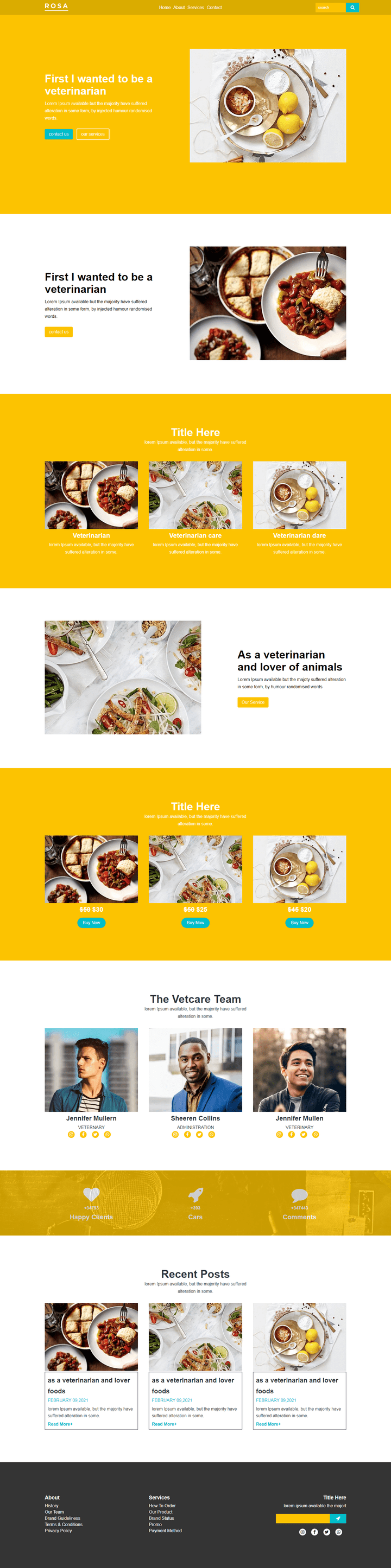 Food's landing page