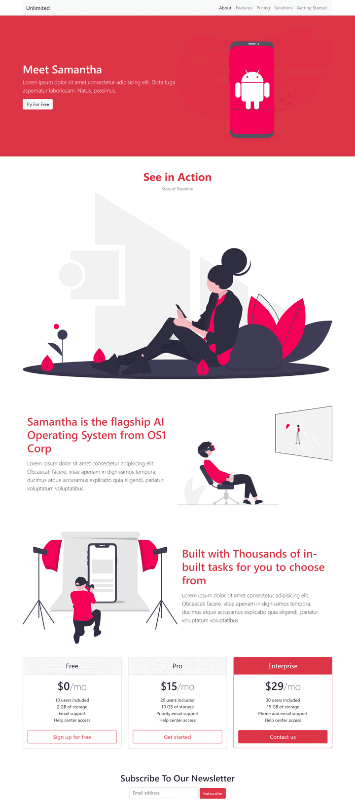 AI landing page