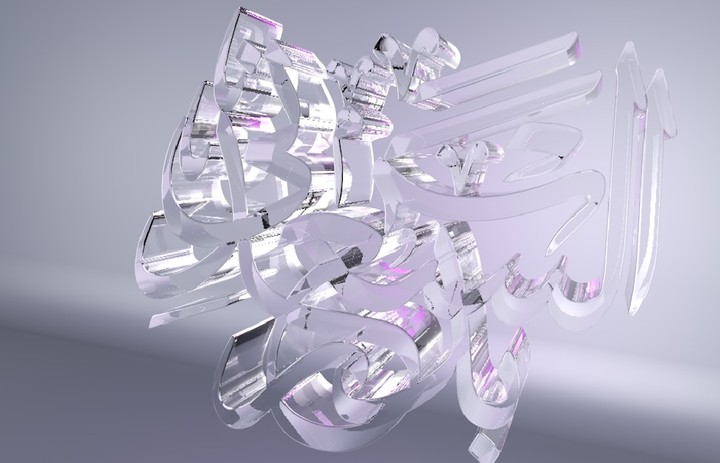 3d glass typography