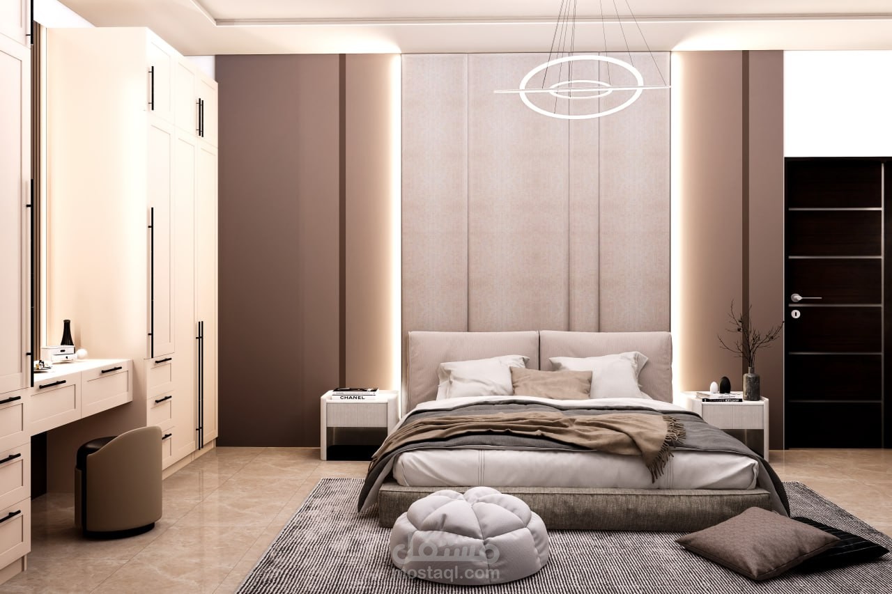 3D New Classic Interior Bedroom تصميم غرفة نيو كلاسيك