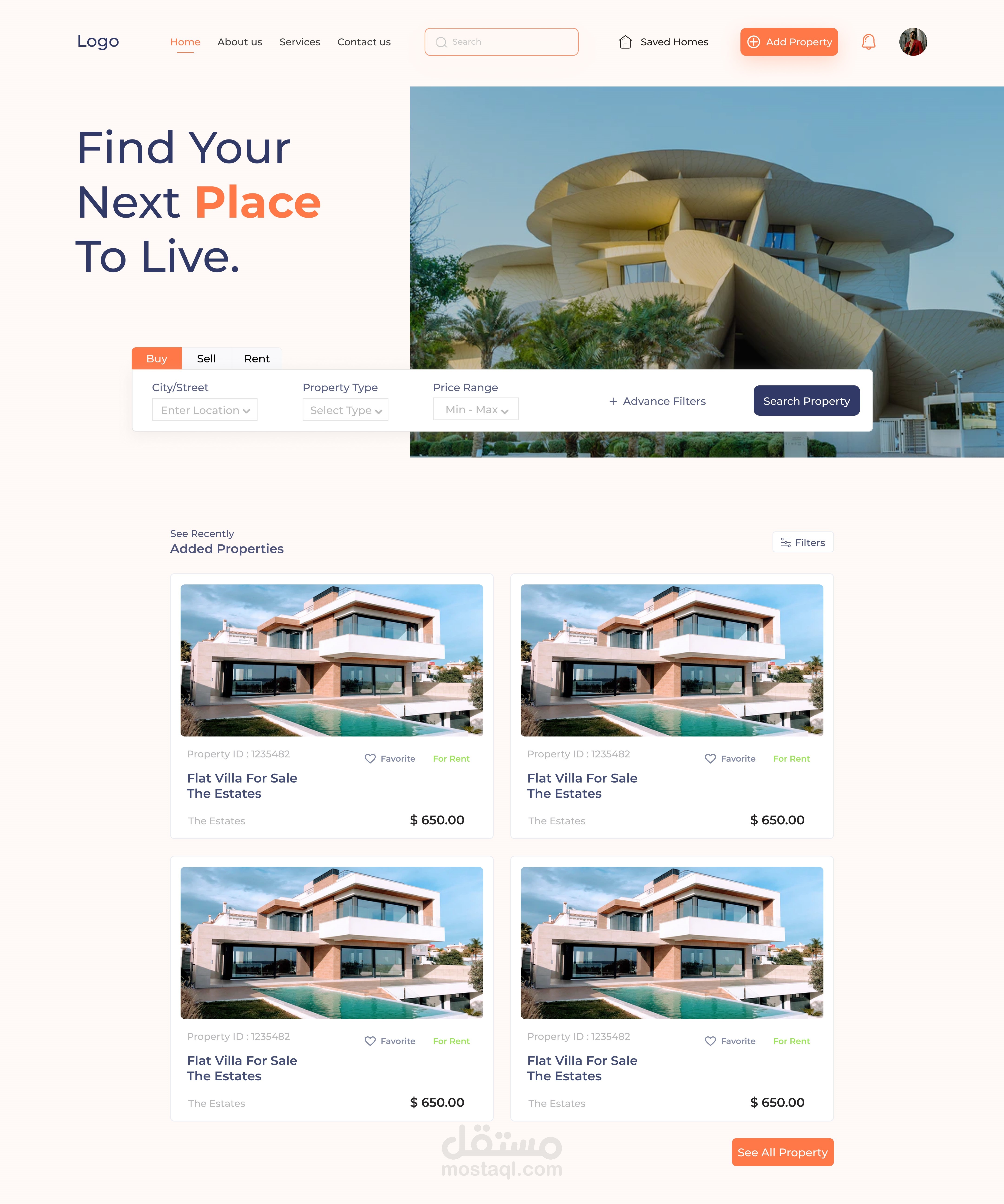 Real Estate Web Design | مستقل