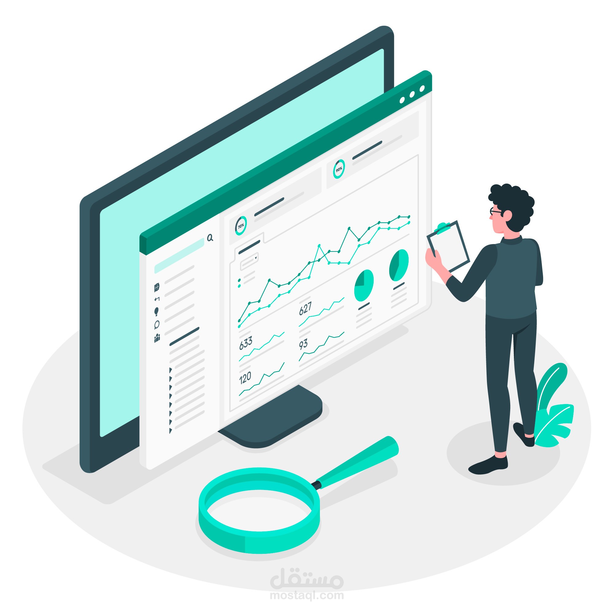 تصميم وتطوير لوحة تحكم (Dashboard) احترافية