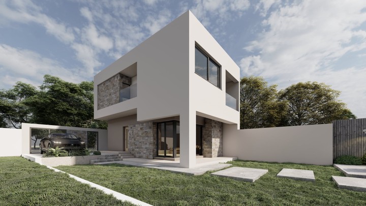 Construction of a moden minimalist Villa