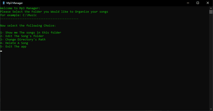 Mp3 Manager Console
